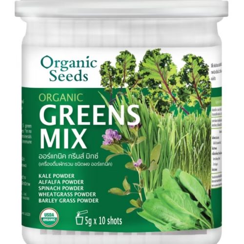 Alternative view of ORGANIC SEEDS Organic Greens Mix (5 กรัม x 10 ซอง)